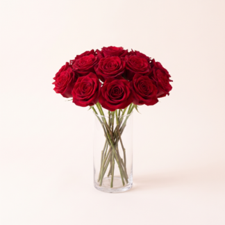 Dozen Red Roses, Vased